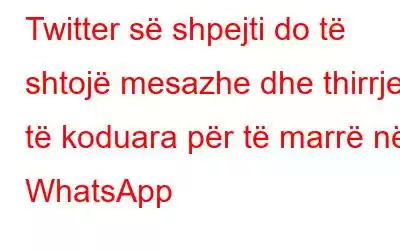 Twitter së shpejti do të shtojë mesazhe dhe thirrje të koduara për të marrë në WhatsApp