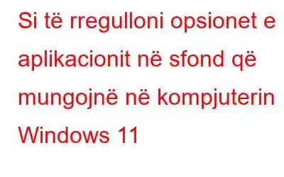 Si të rregulloni opsionet e aplikacionit në sfond që mungojnë në kompjuterin Windows 11