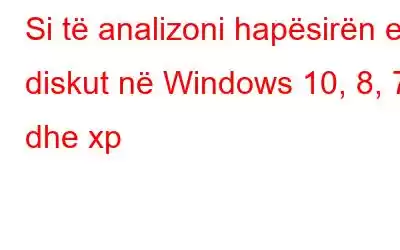 Si të analizoni hapësirën e diskut në Windows 10, 8, 7 dhe xp