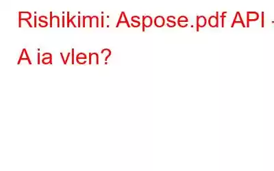 Rishikimi: Aspose.pdf API – A ia vlen?