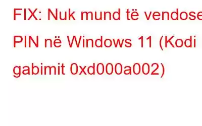 FIX: Nuk mund të vendoset PIN në Windows 11 (Kodi i gabimit 0xd000a002)