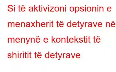 Si të aktivizoni opsionin e menaxherit të detyrave në menynë e kontekstit të shiritit të detyrave