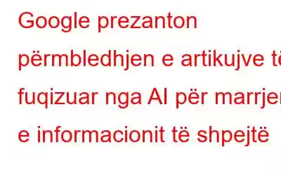 Google prezanton përmbledhjen e artikujve të fuqizuar nga AI për marrjen e informacionit të shpejtë