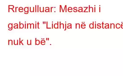 Rregulluar: Mesazhi i gabimit 