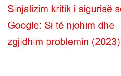 Sinjalizim kritik i sigurisë së Google: Si të njohim dhe zgjidhim problemin (2023)